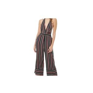 Forever 21 Women's Navy Striped Jumpsuit Rayon Medium